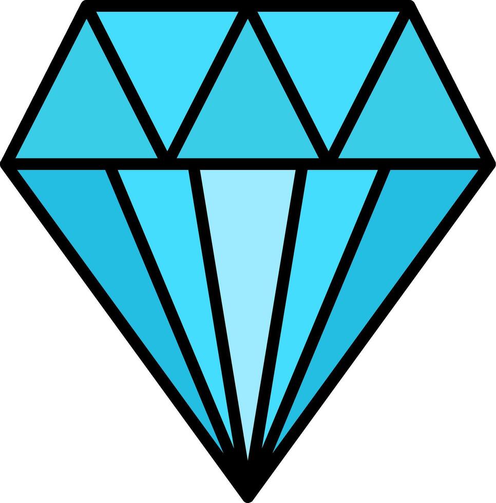 Diamond Line Filled Icon vector