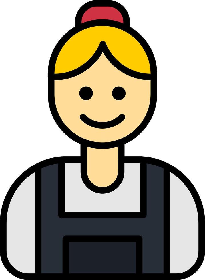 Maid Line Filled Icon vector