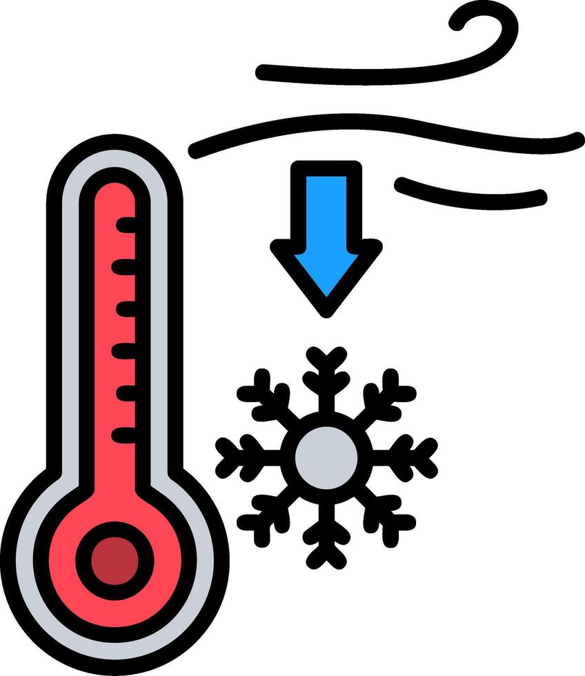 Low Temperature Line Filled Icon vector