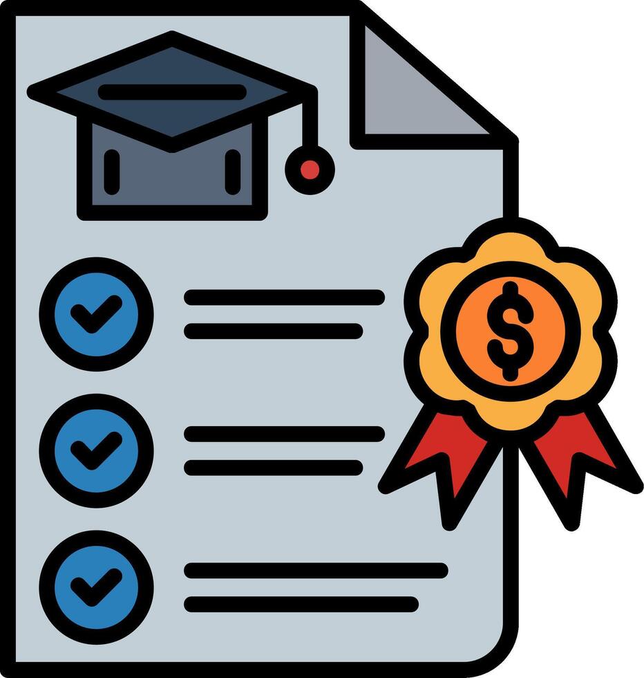 Examination Line Filled Icon vector