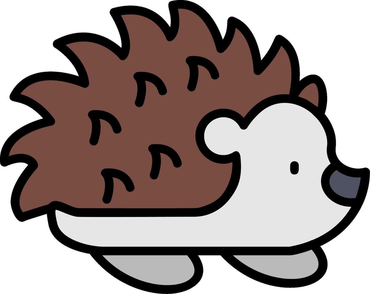 Hedgehog Line Filled Icon vector