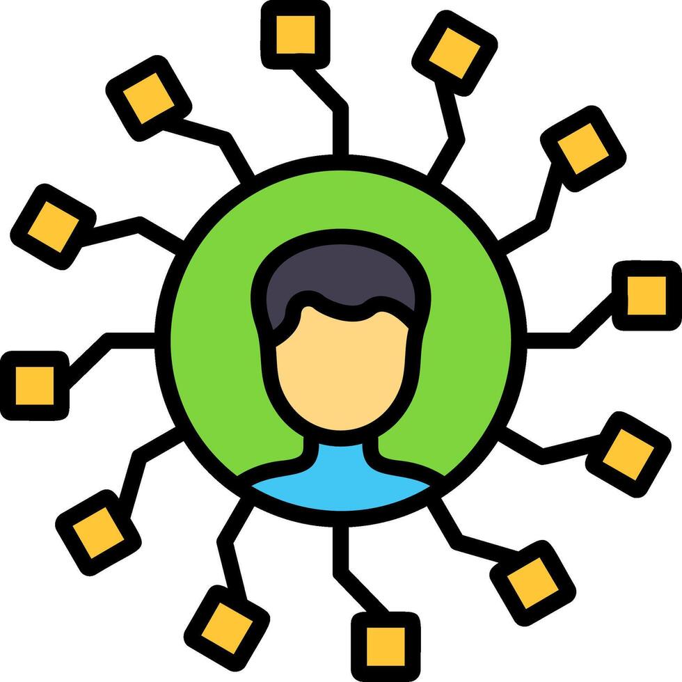 Network Line Filled Icon vector