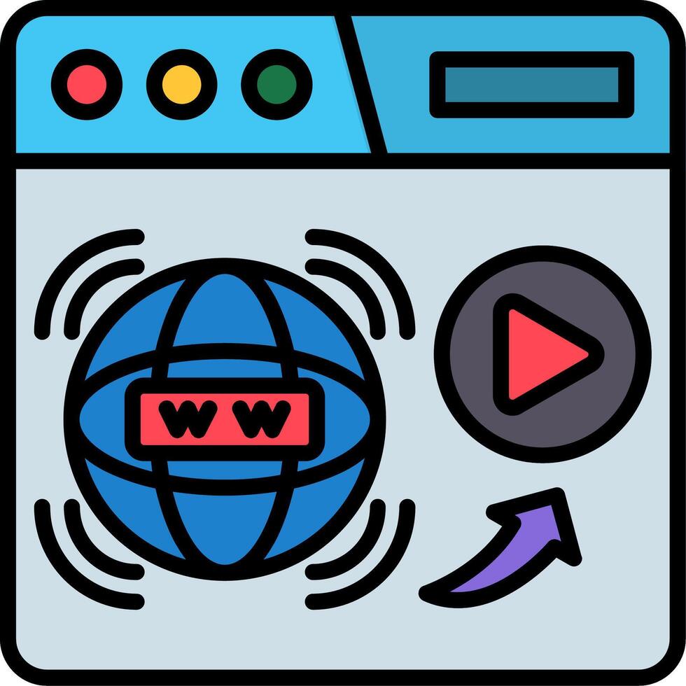 Internet Line Filled Icon vector