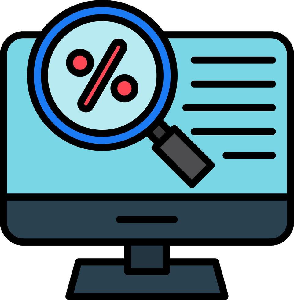 Discount Line Filled Icon vector
