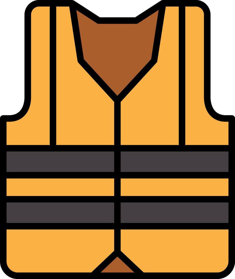 Life Jacket Line Filled Icon vector