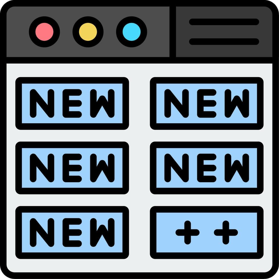 New Features Line Filled Icon vector