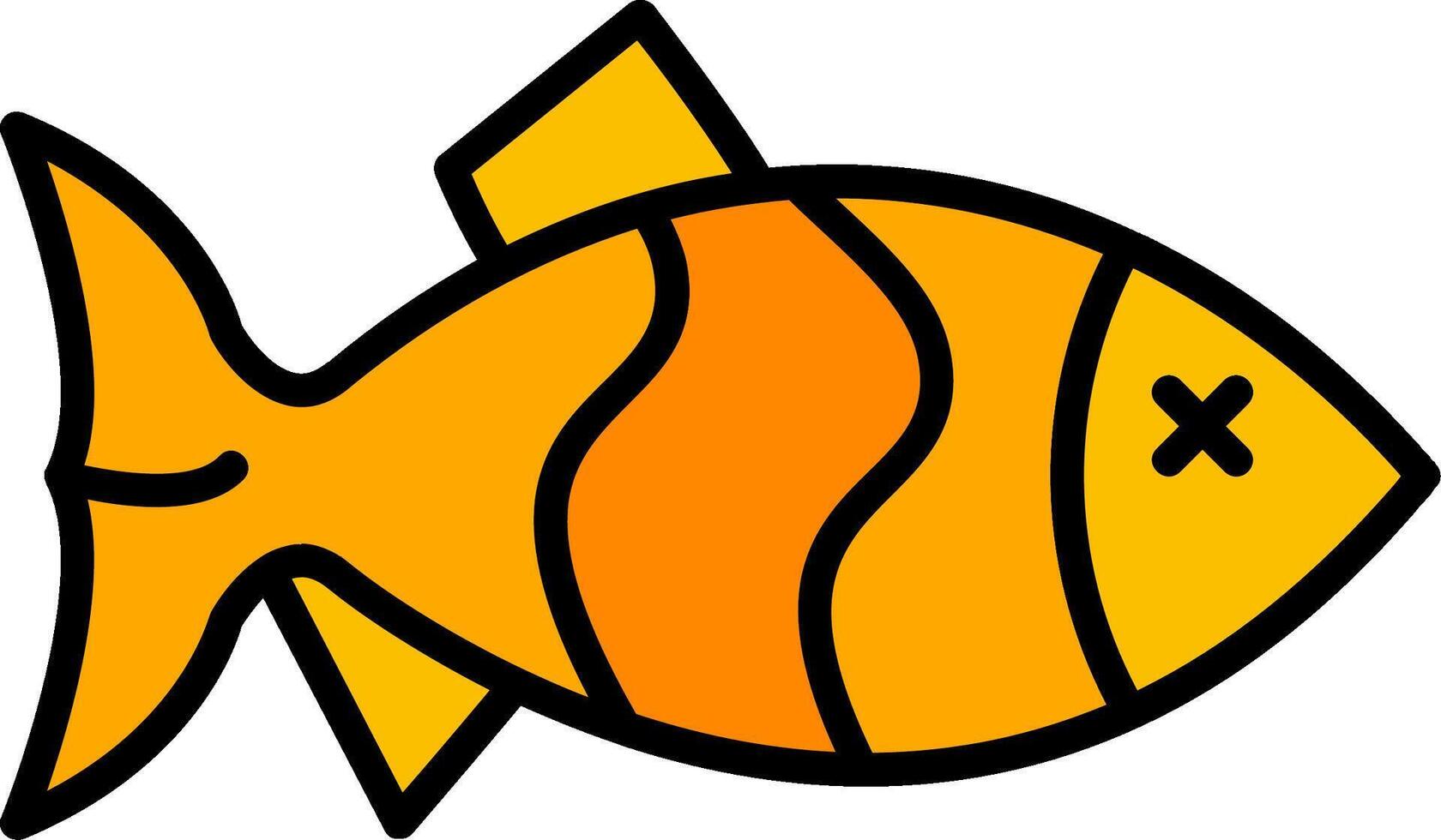 Fish Line Filled Icon vector