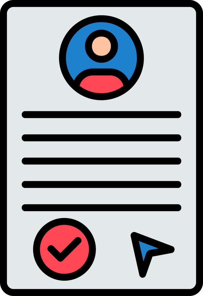 Curriculum Line Filled Icon vector