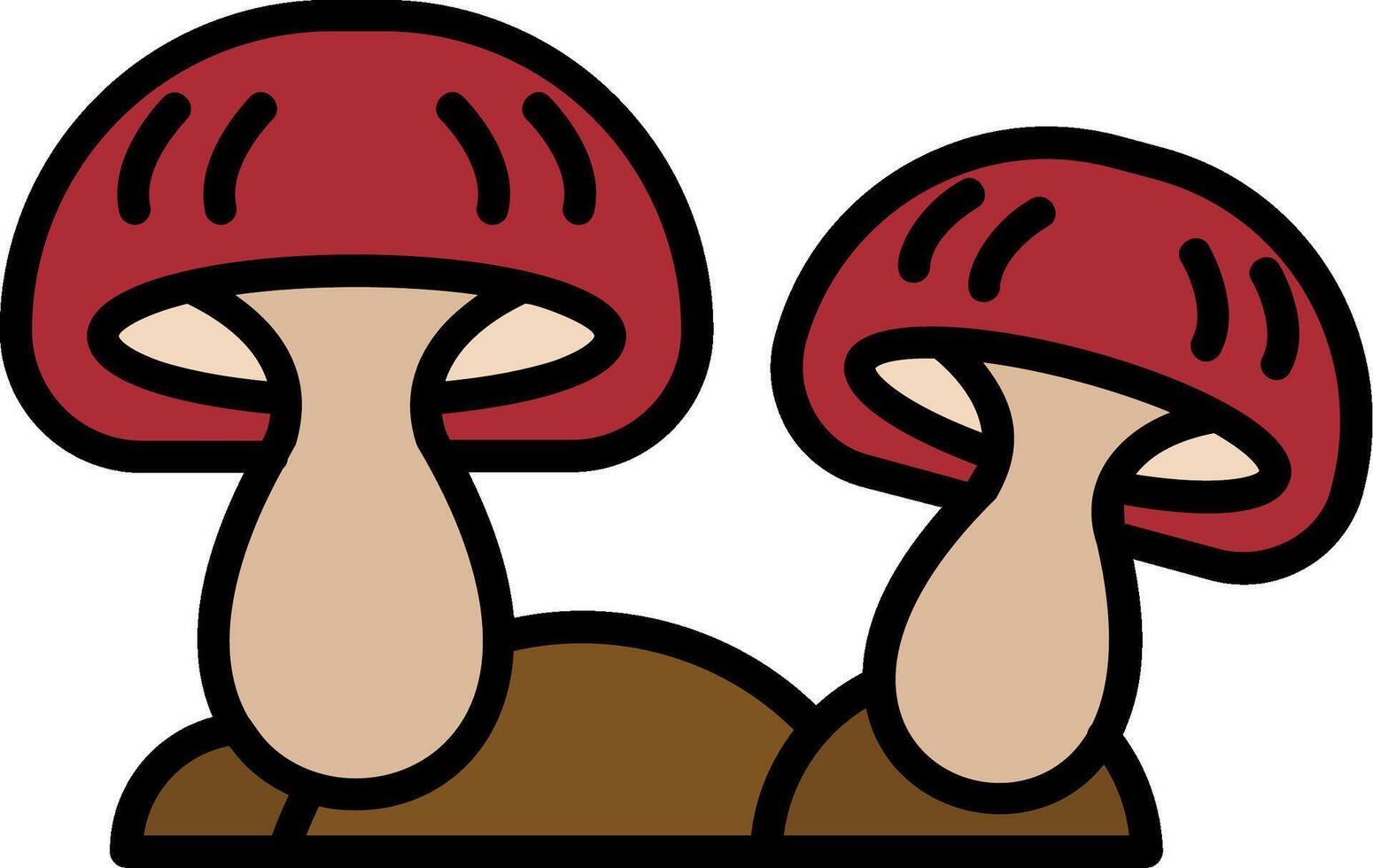 Mushroom Line Filled Icon vector