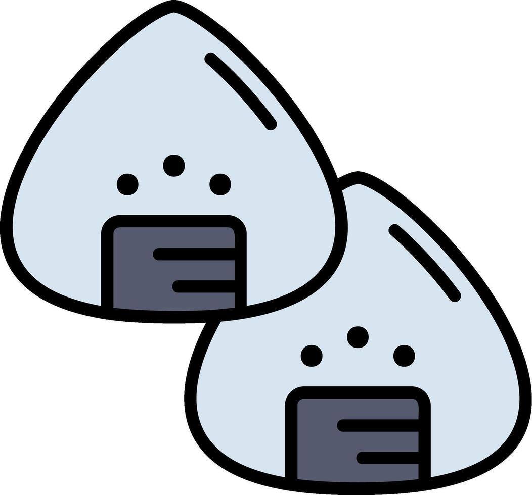 Onigiri Line Filled Icon vector