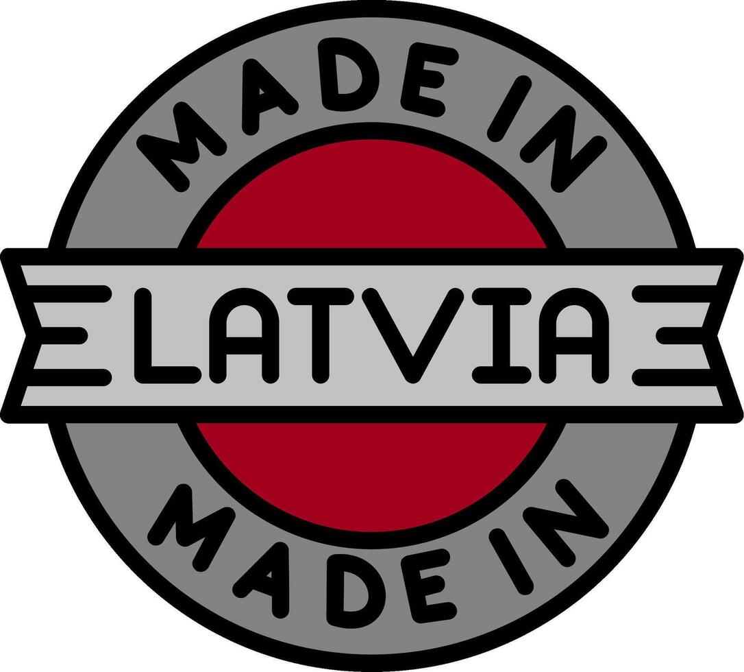 Made In Latvia Line Filled Icon vector