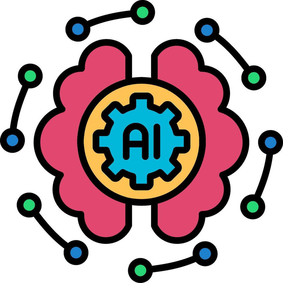 Intelligence Line Filled Icon vector