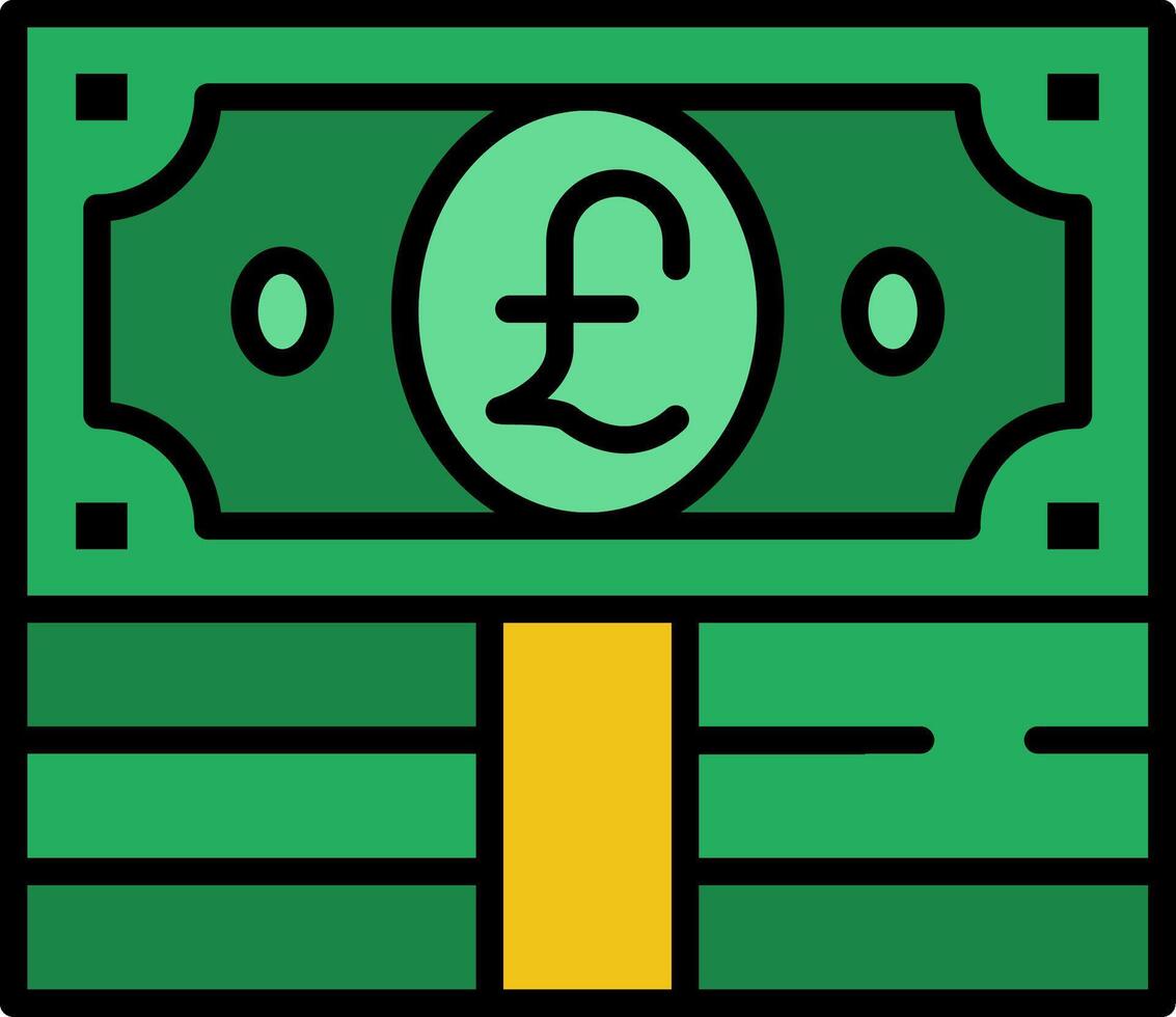 Pound Line Filled Icon vector