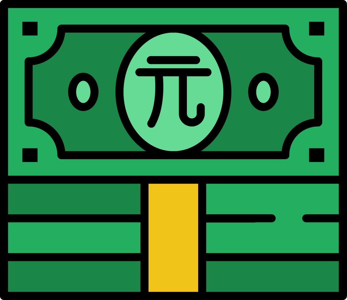 Renminbi Line Filled Icon vector