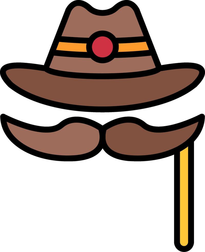 Moustache Line Filled Icon vector