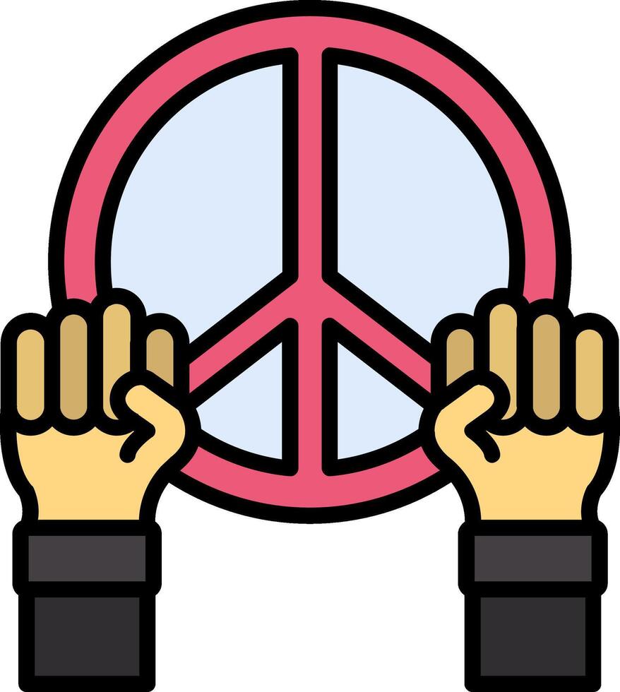 Protest Line Filled Icon vector