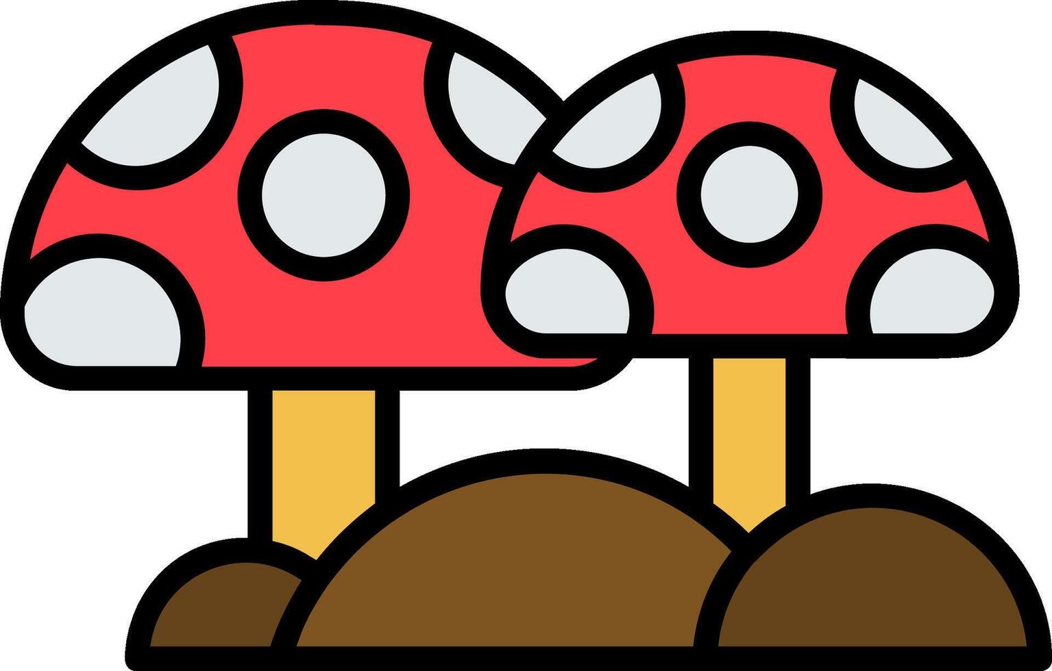 Mushroom Line Filled Icon vector