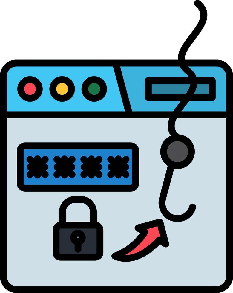 Phishing Line Filled Icon vector