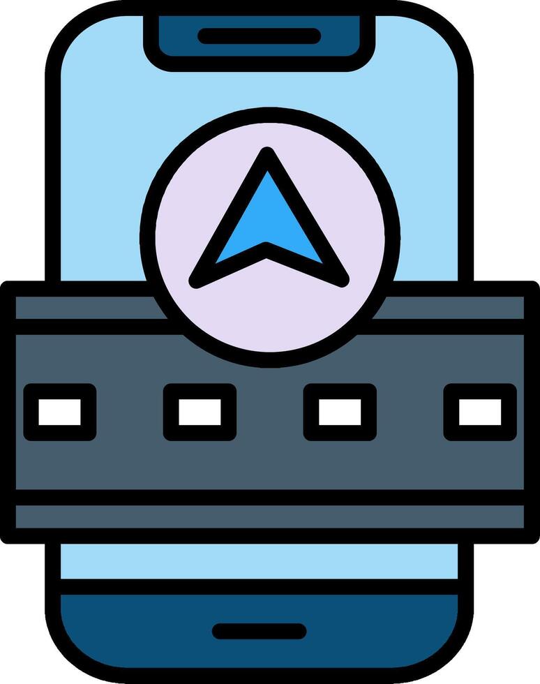 Navigation Line Filled Icon vector