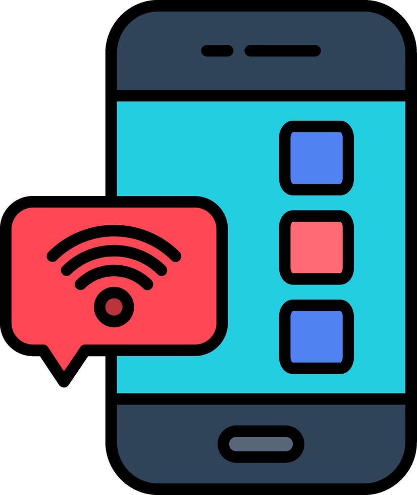 Mobile App Line Filled Icon vector
