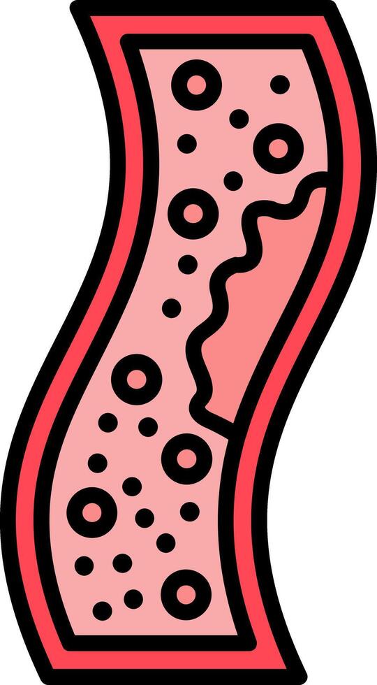 Blood Vessel Line Filled Icon vector
