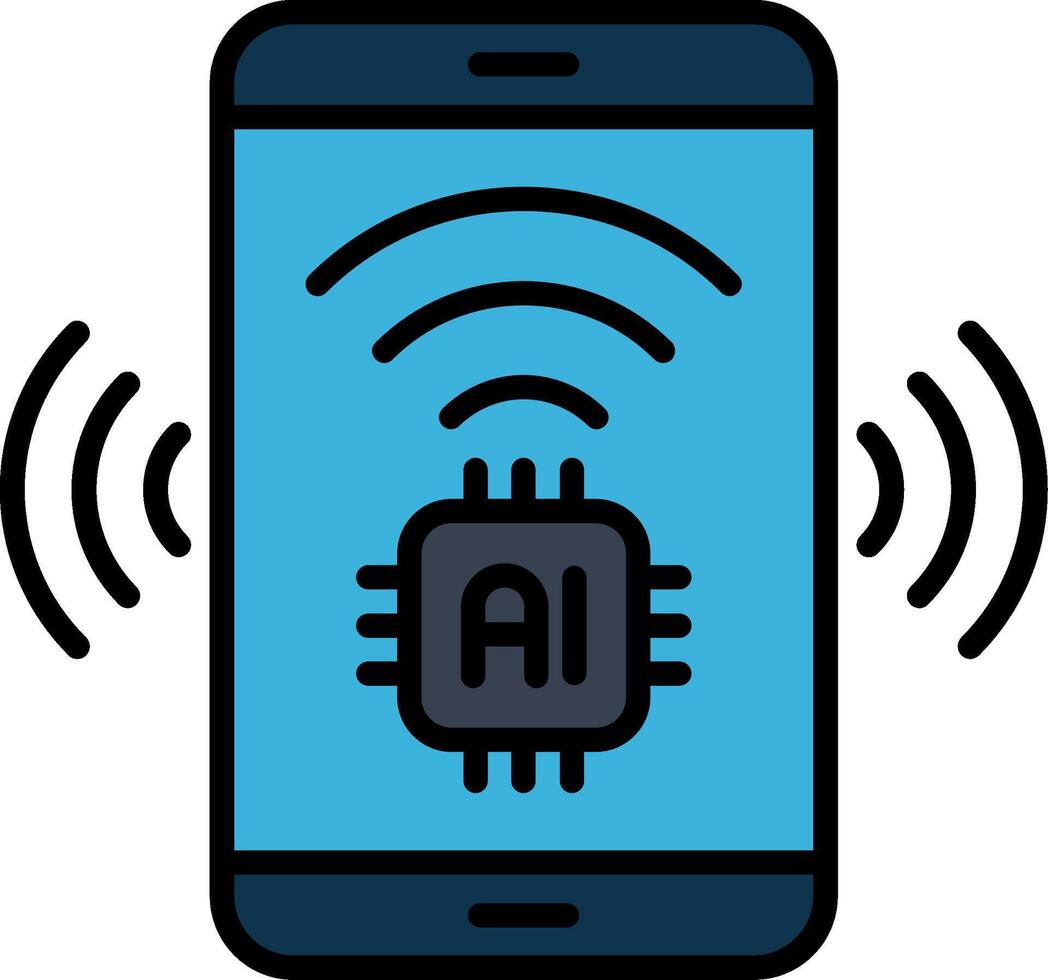 Smart Phone Line Filled Icon vector