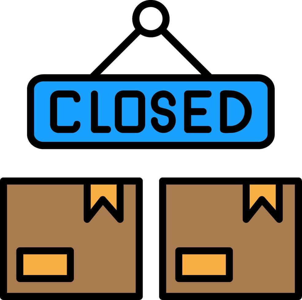 Closed Line Filled Icon vector