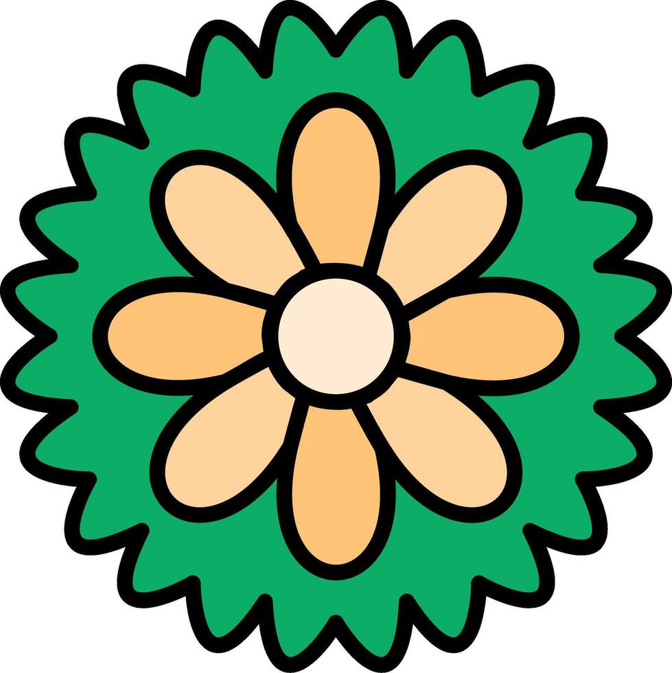 Chysanthemum Line Filled Icon vector