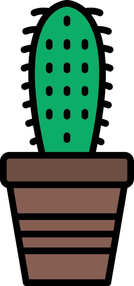 Cactus Line Filled Icon vector