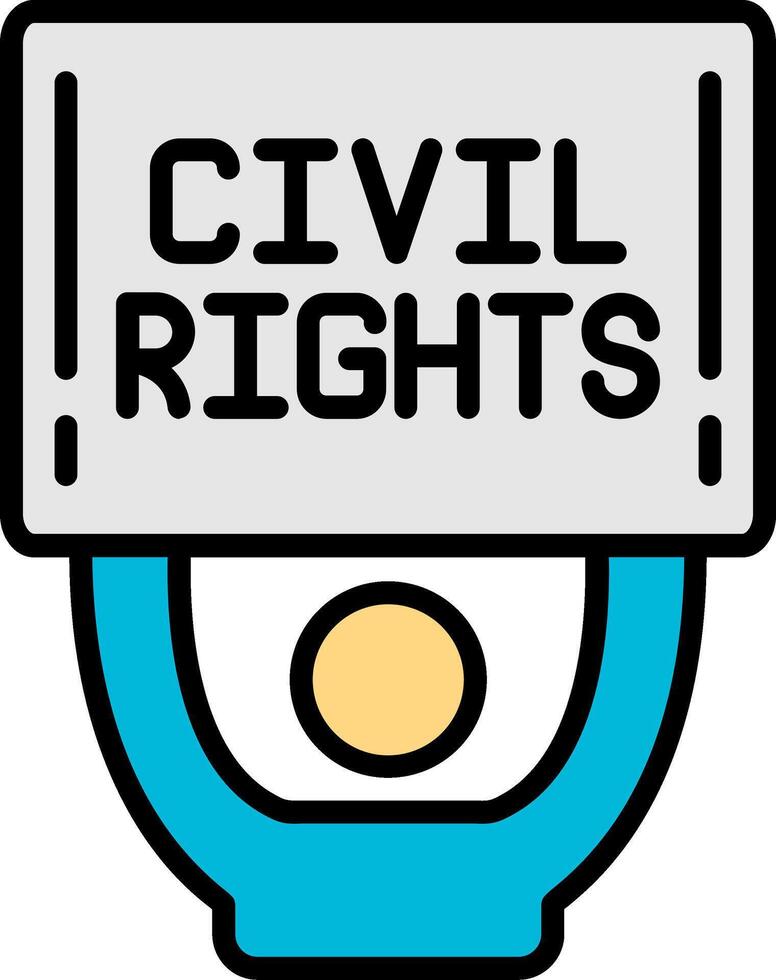 Civil Rights Line Filled Icon vector