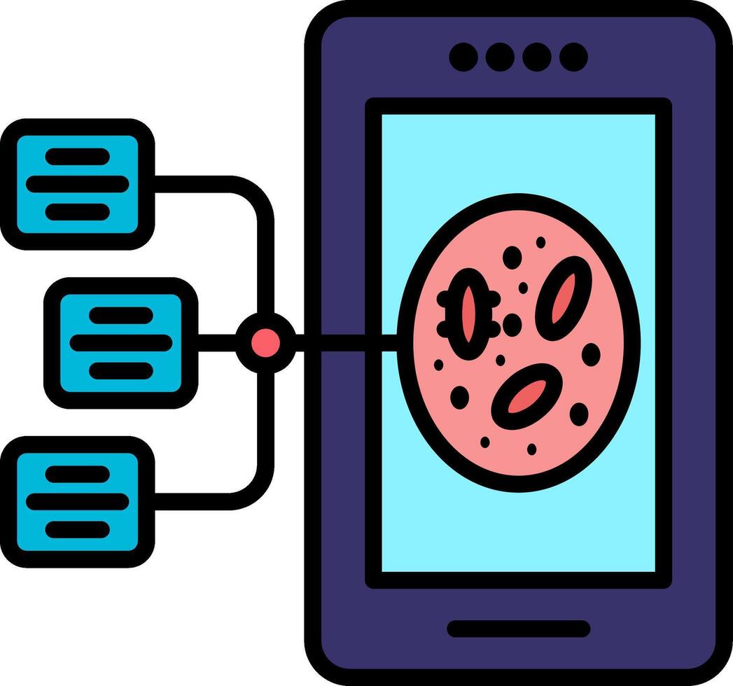 Cell Line Filled Icon vector