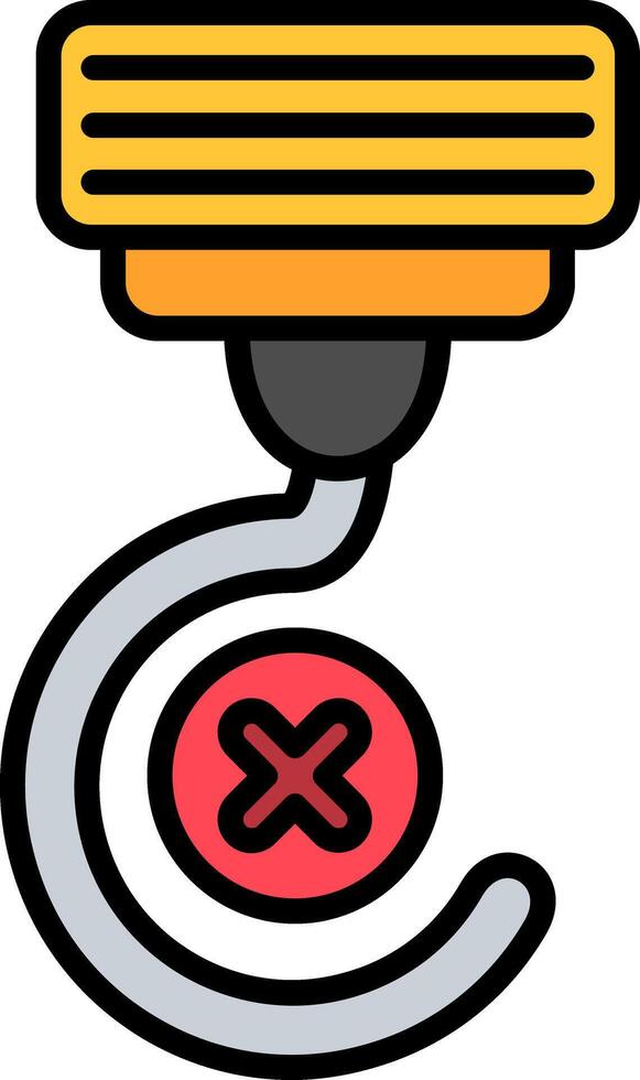 Do Not Hook Line Filled Icon vector