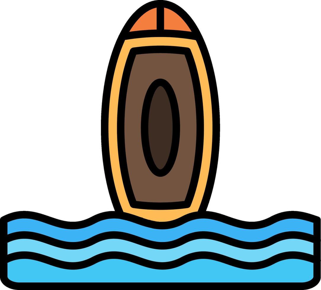 Surfboard Line Filled Icon vector