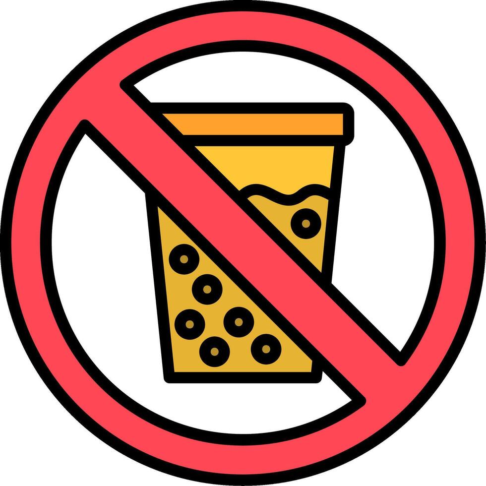 No Soft Drink Line Filled Icon vector