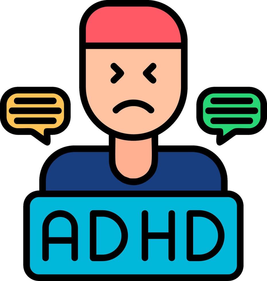 Adhd Line Filled Icon vector