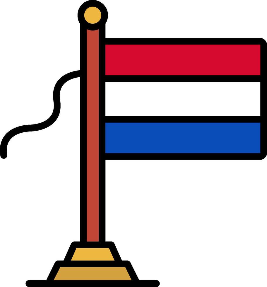 Netherlands Flag Line Filled Icon vector