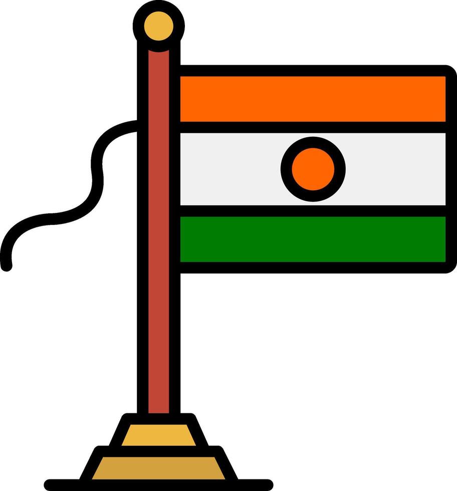 Niger Flag Line Filled Icon vector