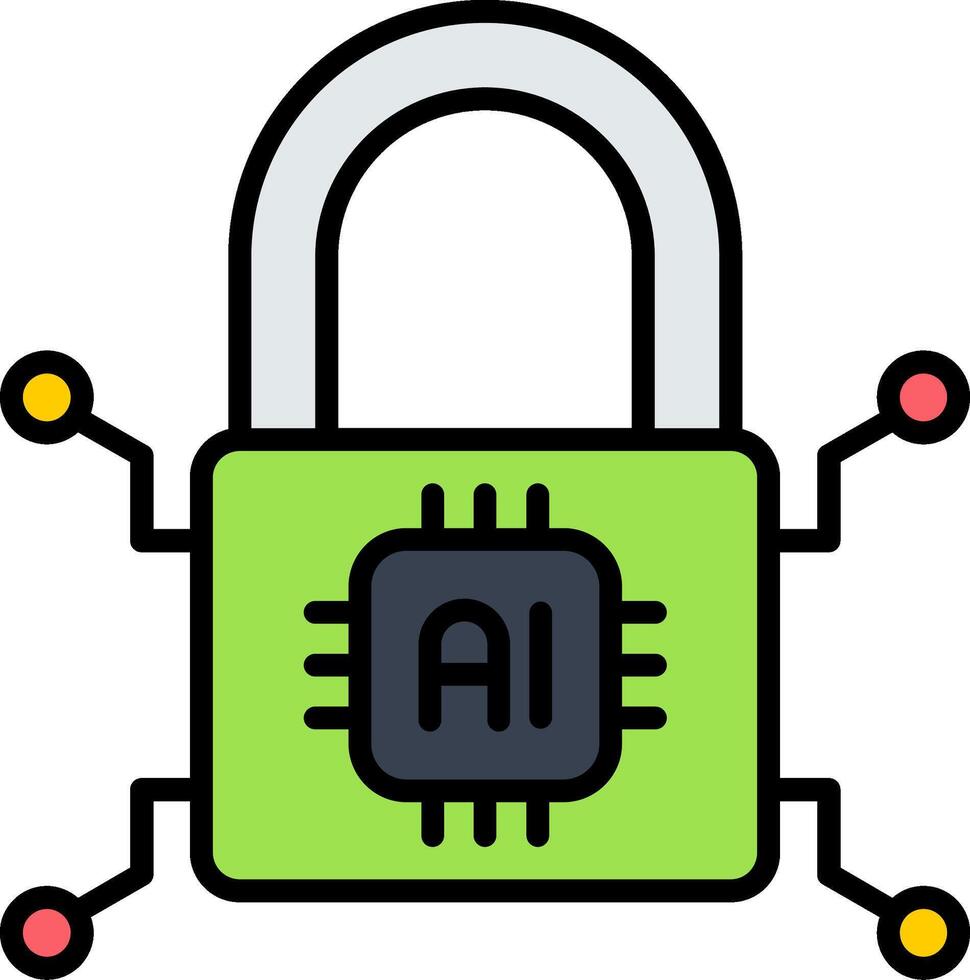 Security Line Filled Icon vector