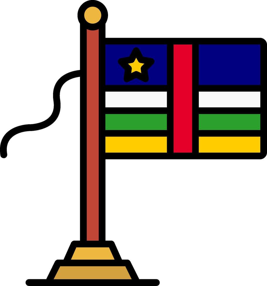Central Africa Flag Line Filled Icon vector