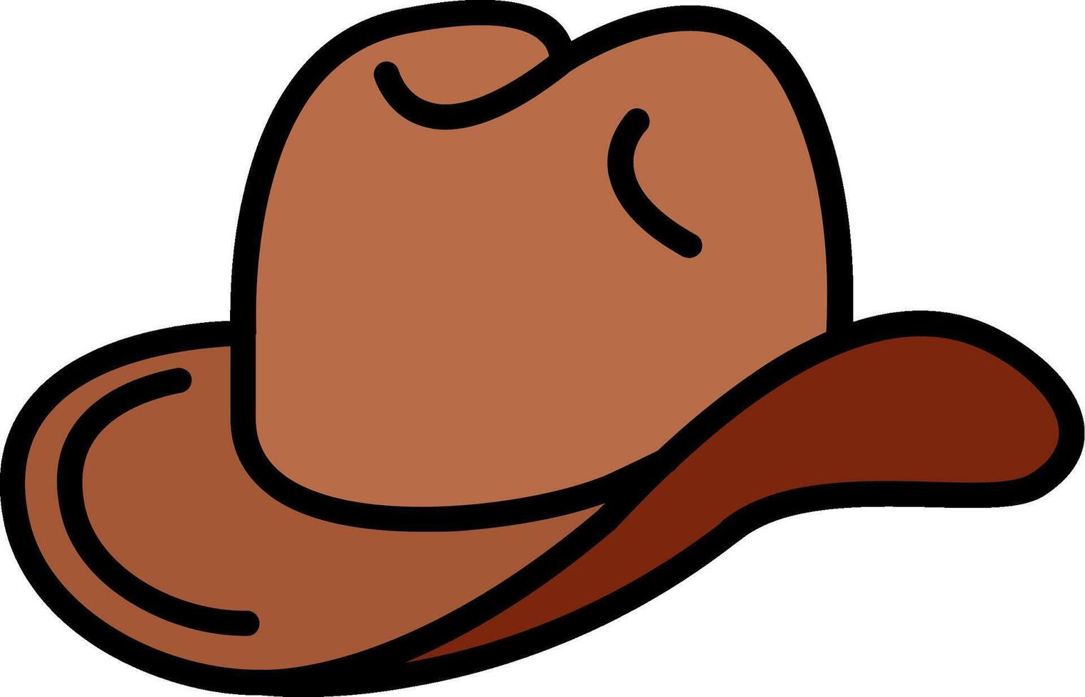 Cowboy Hat Line Filled Icon vector