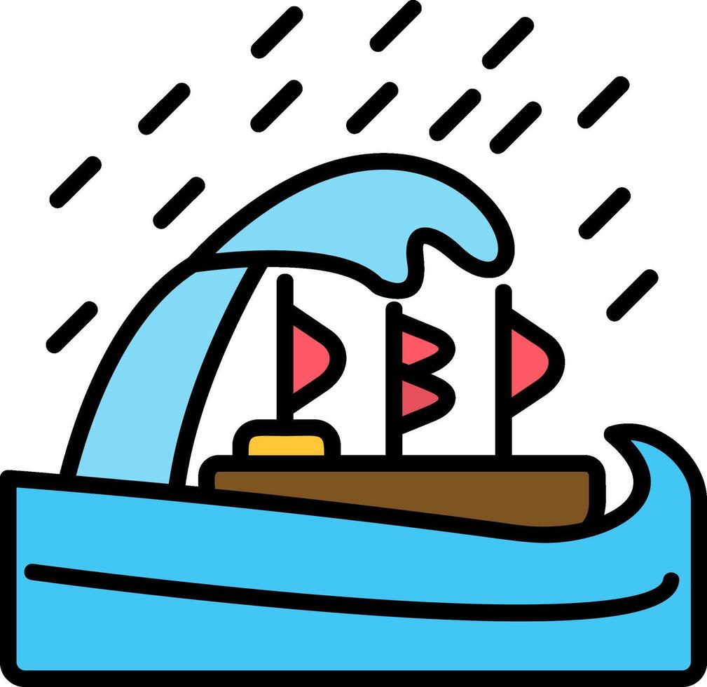 Storm Line Filled Icon vector