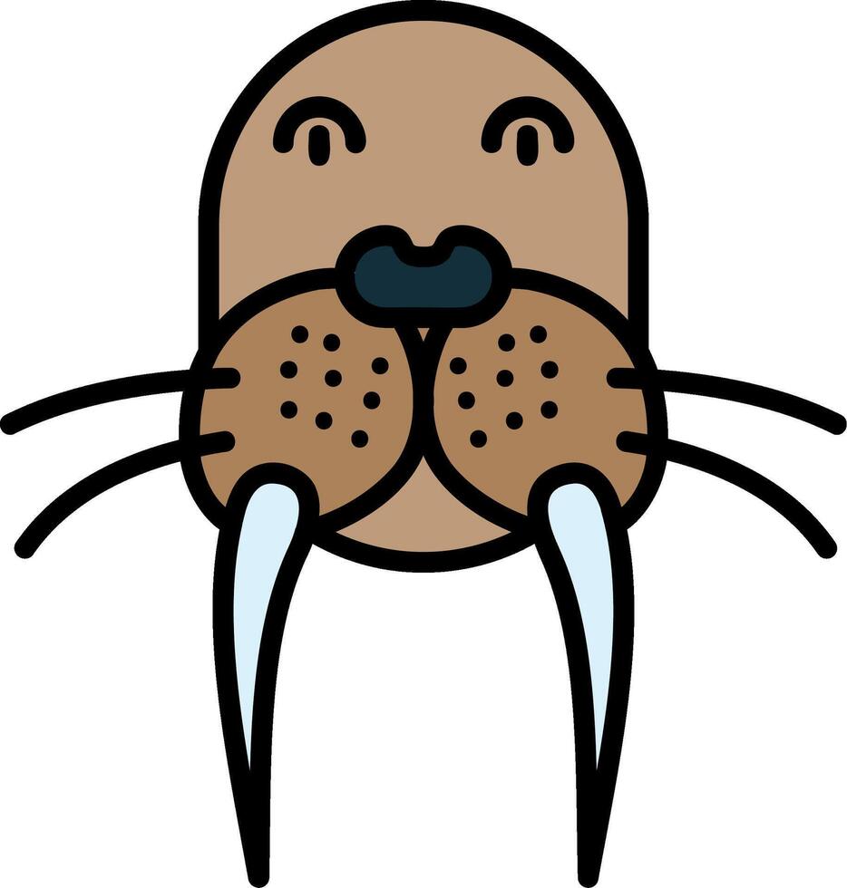 Walrus Line Filled Icon vector
