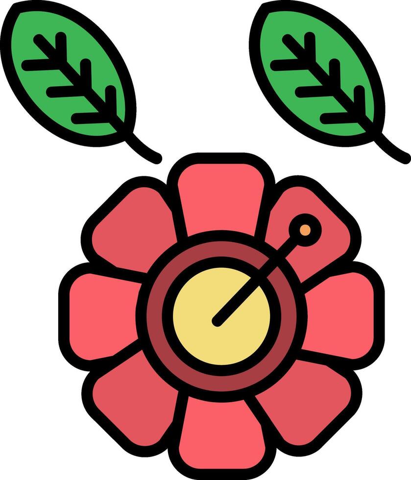 Hibiscus Line Filled Icon vector