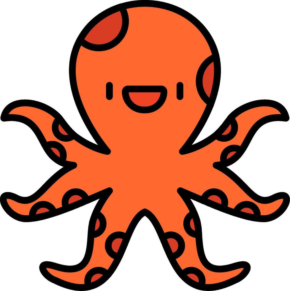 Octopus Line Filled Icon vector