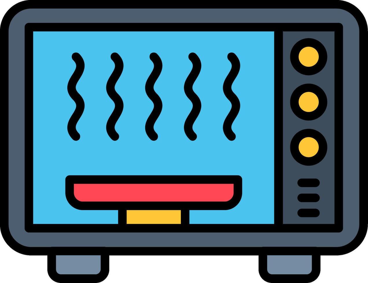 Oven Safe Line Filled Icon vector