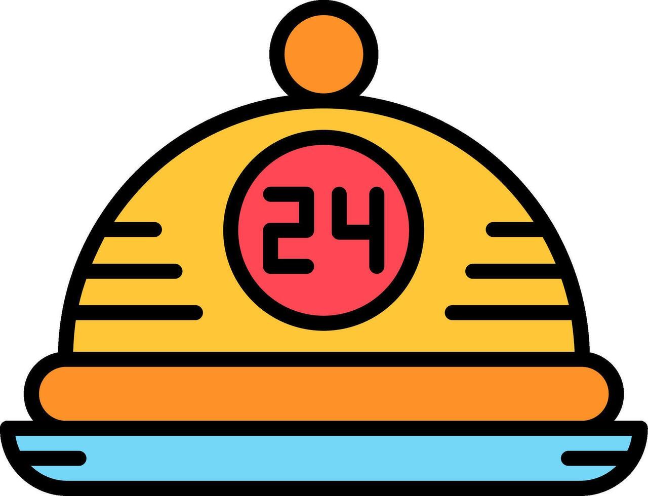 Room Service Line Filled Icon vector
