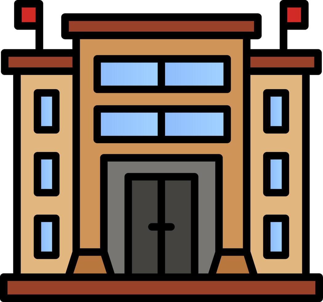 University Line Filled Icon vector