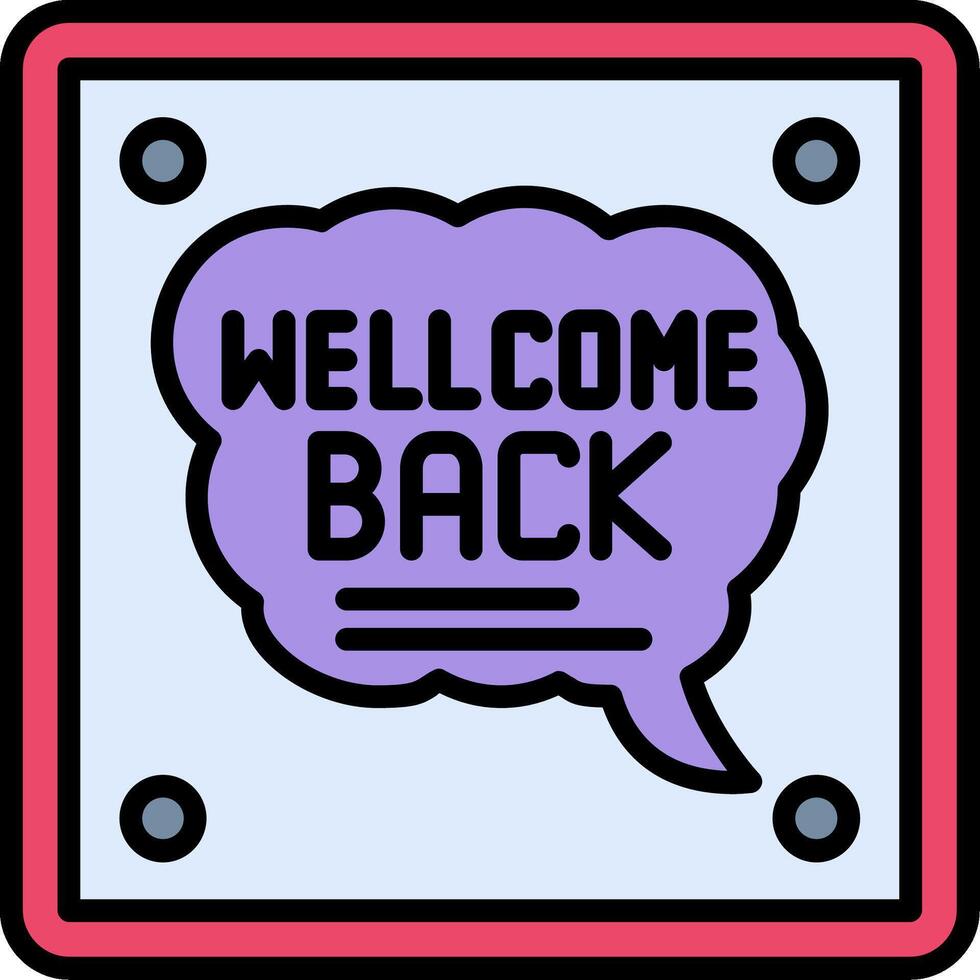 Welcome Back Line Filled Icon vector