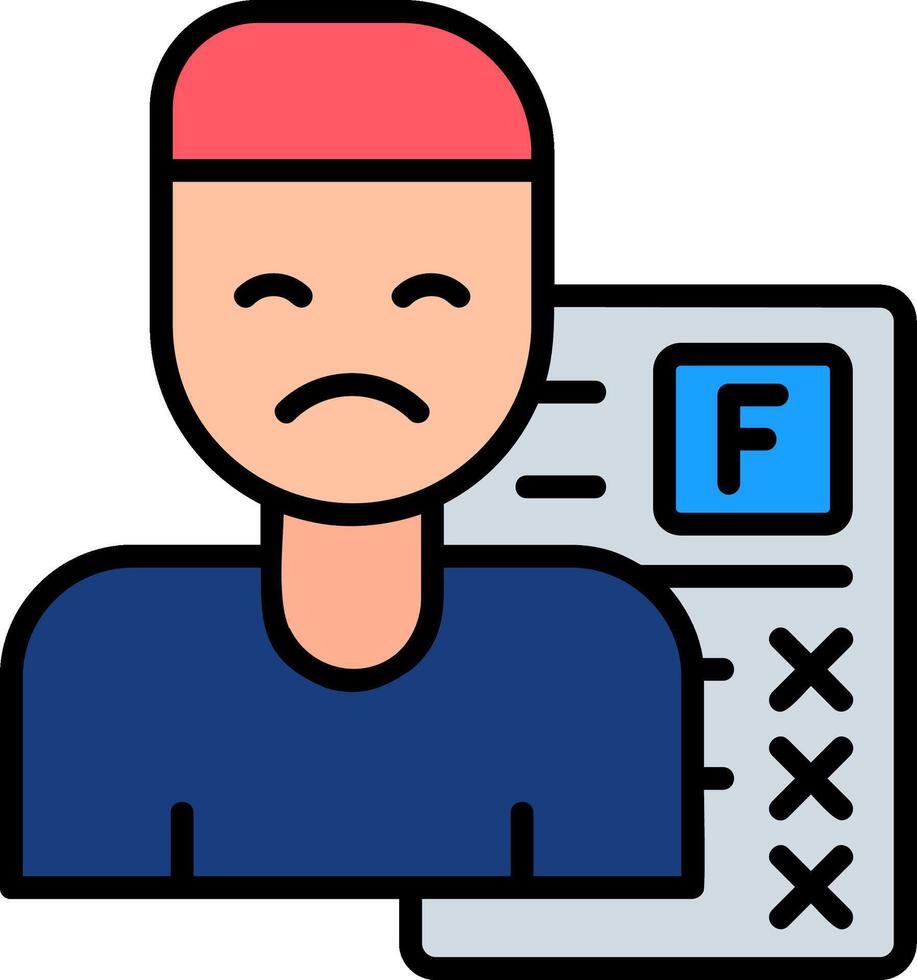Fail Line Filled Icon vector