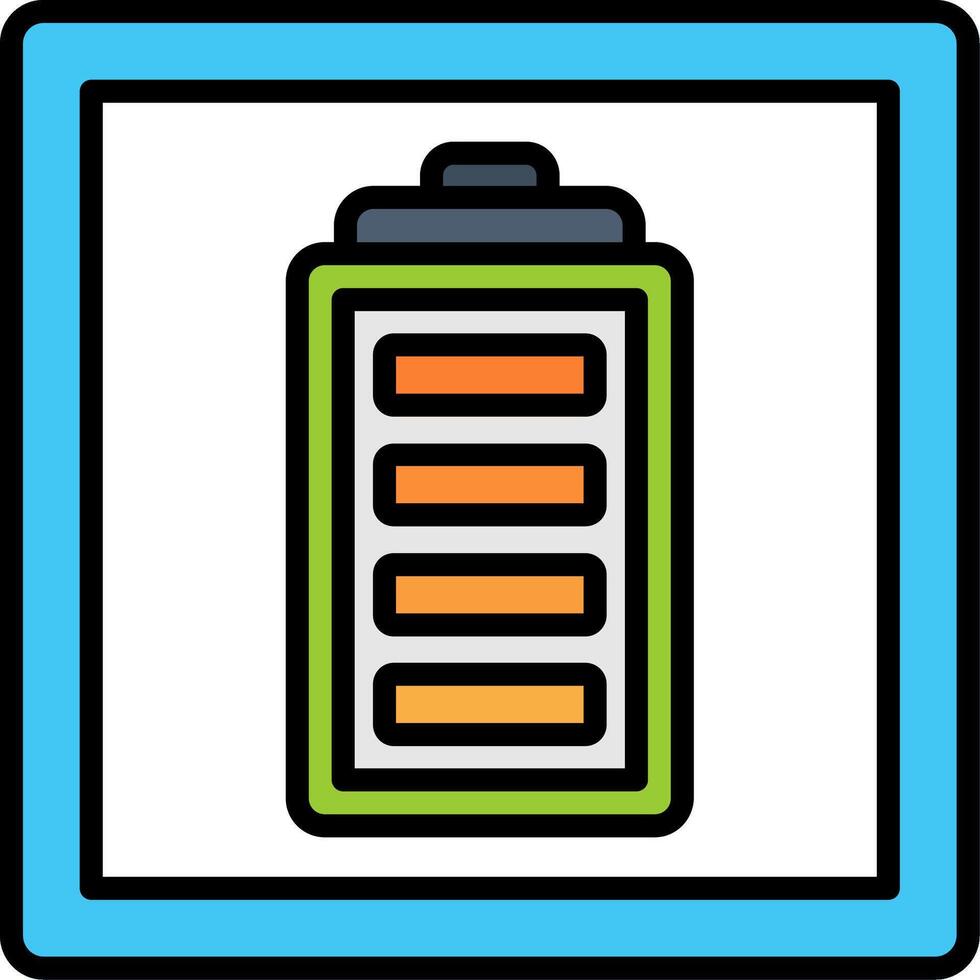 Battery Line Filled Icon vector